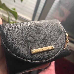 Brand New. Poppy & Peonies Black Pebbled Leather Wallet with Gold. Margaux.